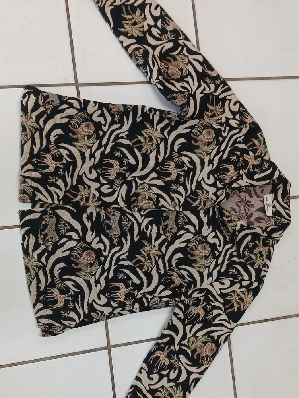 Erin London Black Floral Print Button-Up